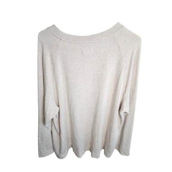 Lou & Gray Signaturesoft Cream Sweatshirt Size XXL Side Cinch Beige Cozy Casual - Picture 8 of 11